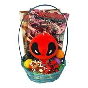 Deadpool Easter Basket with Plush & Comics Superhero Gift